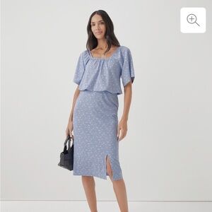 NWT PACT Cornflower Blue Luxe Jersey Skirt Medium